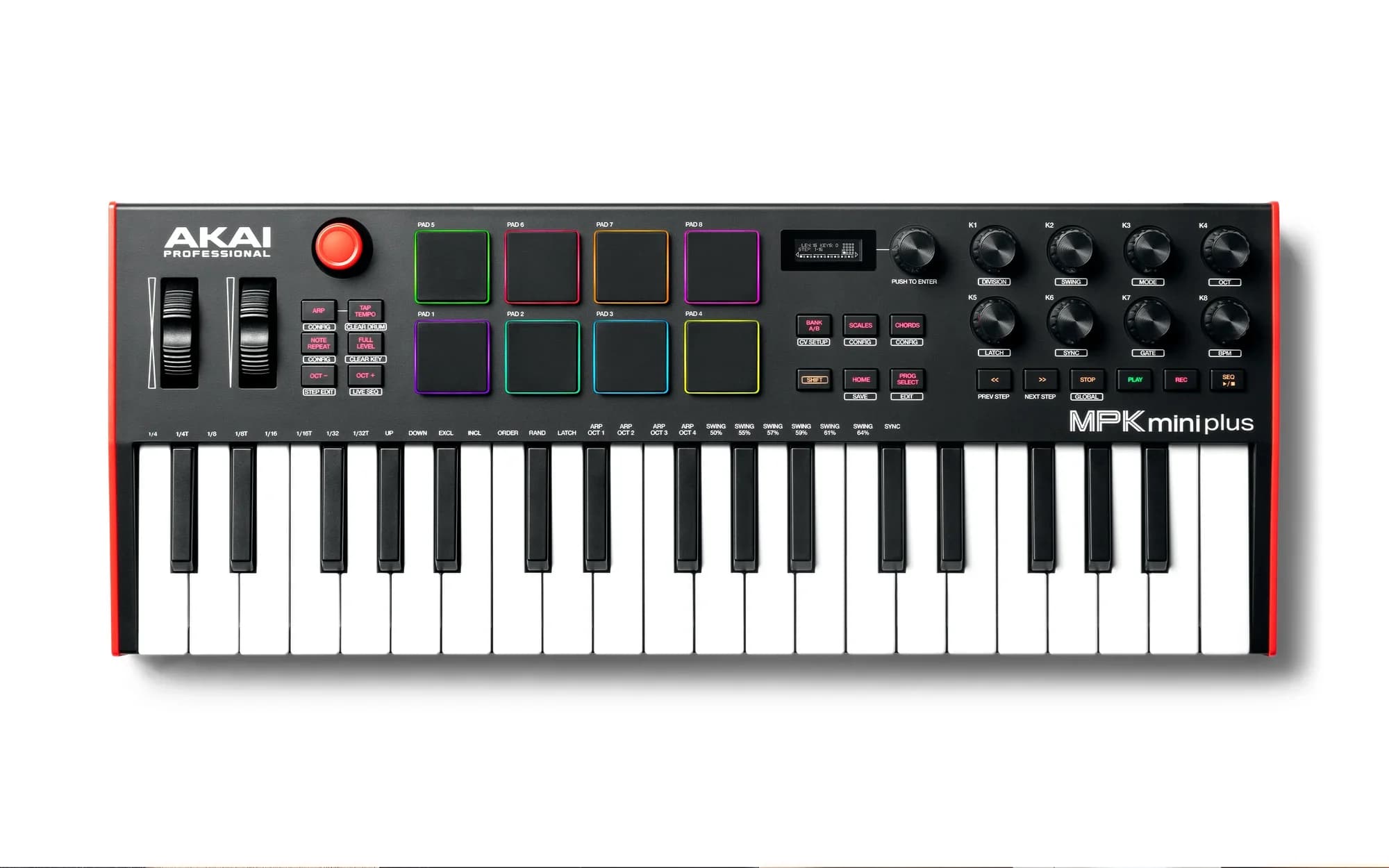 MPK MINI PLUS USB/MIDI-клавиатура контроллер с 8 пэдами и встроенным секвенсором/арпеджиатором Akai